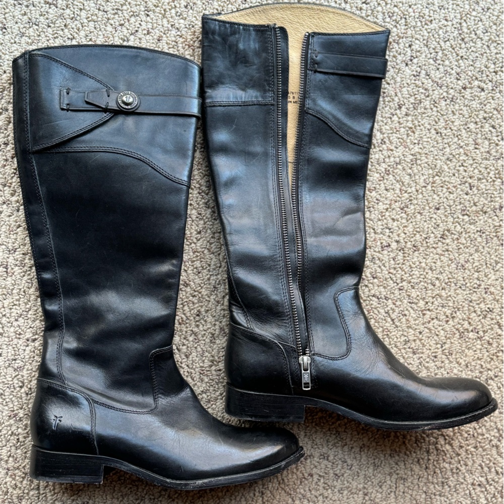 FRYE Molly tall black riding boots. Size 6.5. New.